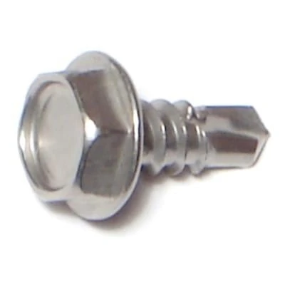 #10 X 1/2 Stainless Steel Hex Head Self-drilling Sheet Metal Screws - 410 Hardness