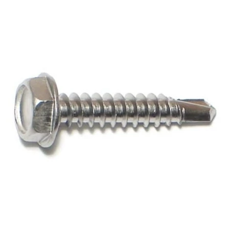 #10 X 1" Hex Head Self-drilling Sheet Metal Screws Stainless Steel 18-8 - 50 Count