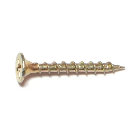 Wood Screw Phillips #6 X 1-1/4 Inch - Bugle Head, Coarse Thread, Yellow Zinc Finish