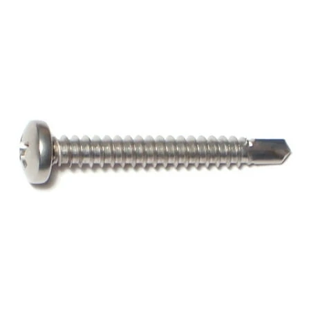#10 X 1-1/2 Inch Phillips Pan Self-drilling Sheet Metal Screws Stainless Steel 410