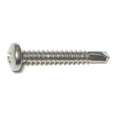 #10 X 1-1/4 Stainless Steel Phillips Pan Self-drilling Sheet Metal Screws 410