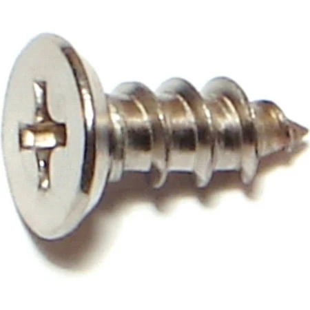 #10 X 1/2 Stainless Steel Phillips Flat Sheet Metal Screws - 100 Count