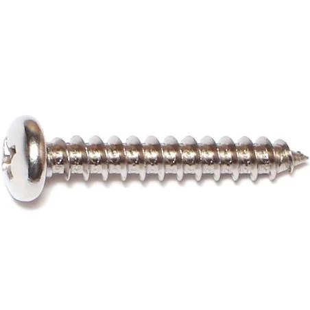 #10 X 1-¼" Stainless Steel Phillips Pan Sheet Metal Screws - 30 Count