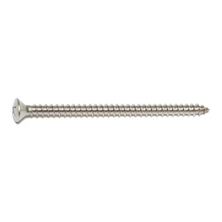 #10 X 3 Inch Phillips Oval Head Stainless Steel Sheet Metal Screws 18-8