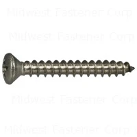 #10 X 1-1/2 Inch Phillips Oval Head Stainless Steel Sheet Metal Screws 18-8