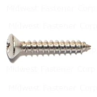 #10 X 1-1/4 Inch Phillips Oval Head Stainless Steel Sheet Metal Screws 18-8