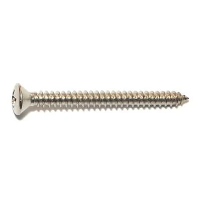#10 X 2 Inch Phillips Oval Head Stainless Steel Sheet Metal Screws 18-8