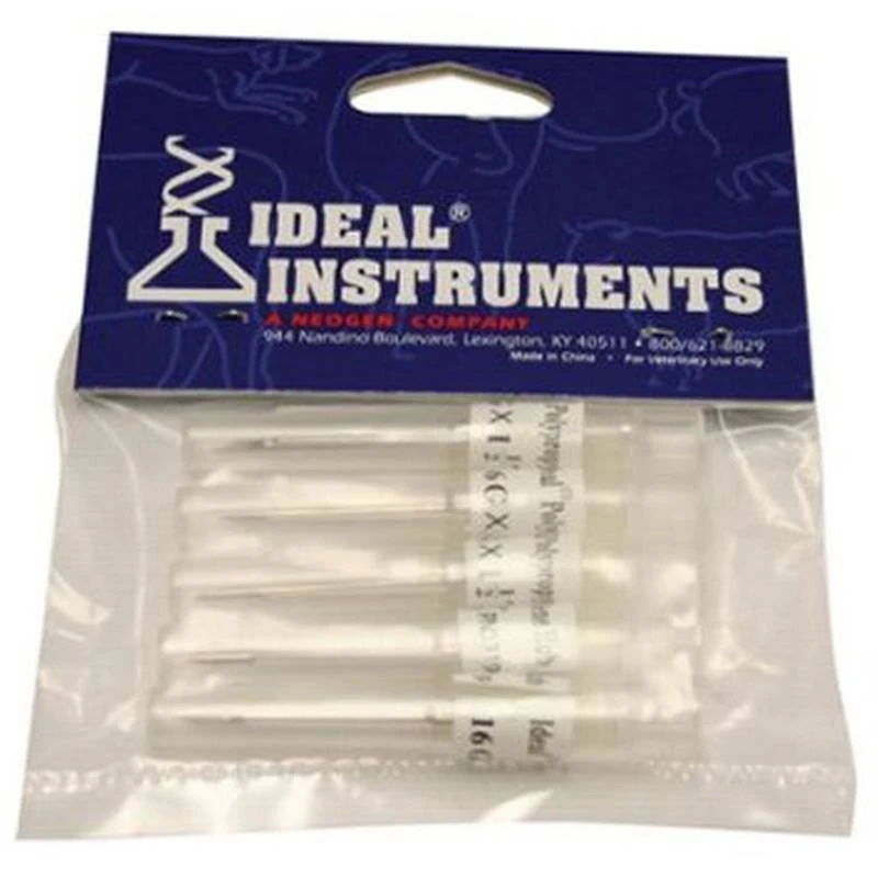Livestock Injection Needles, Disposable, 1-1/2-in. Poly Hub, 16-ga., 5-pk.