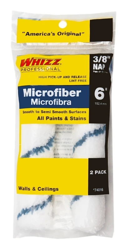 Whizz Xtrasorb Microfiber 3/8 In. X 6 In. W Trim Paint Roller Cover For All Surfaces 2 Pk