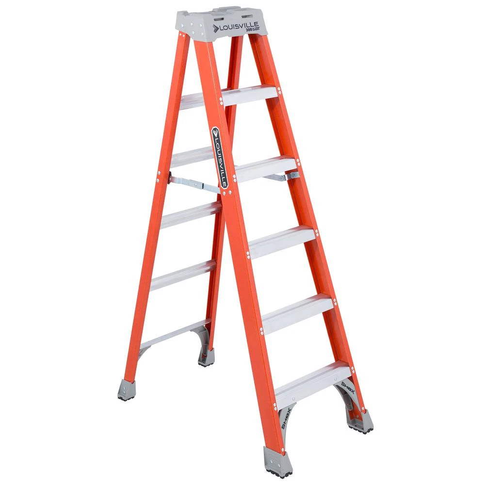 6-foot Fiberglass Step Ladder Type Ia With 300-pound Duty Rating