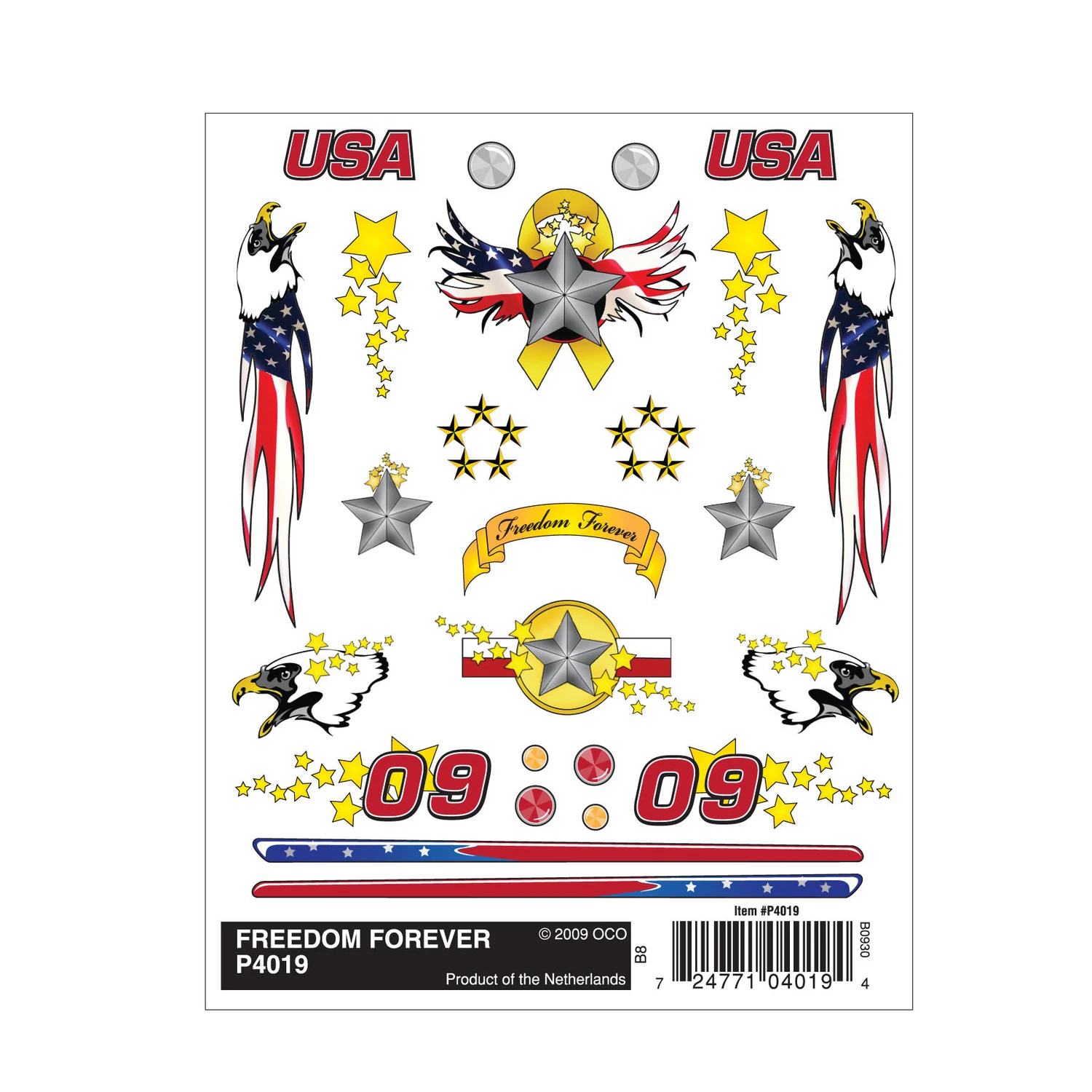 Freedom Forever Dry Transfer Decal 4" X 5" Sheet For Custom Racers