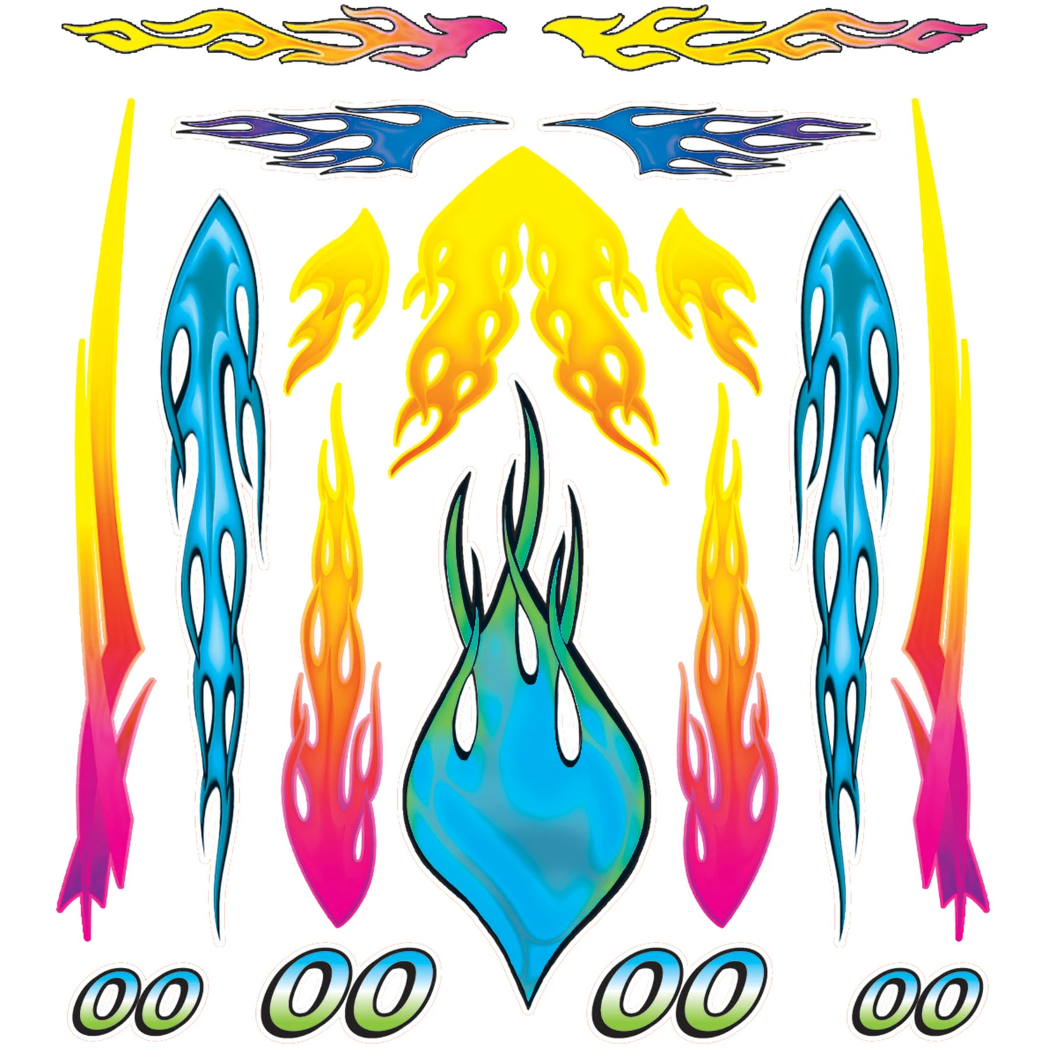 P4010 Cool Blaze Dry Transfer Decal - Multicolored 4 X 5 In