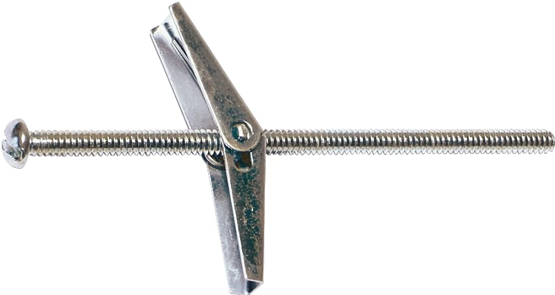 Zinc Toggle Bolt With Wing, 1/8 In Diameter, 2 In Length