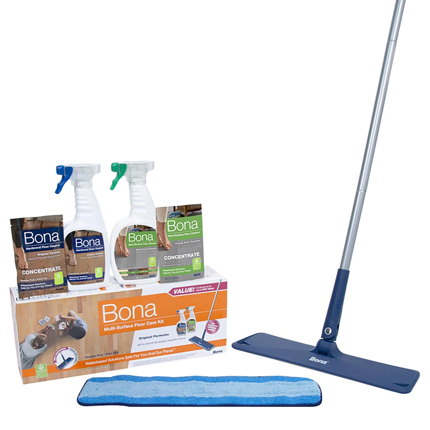 Multi-surface Floor Care Kit With Cleaning Solution And Tools For Various Floor Types