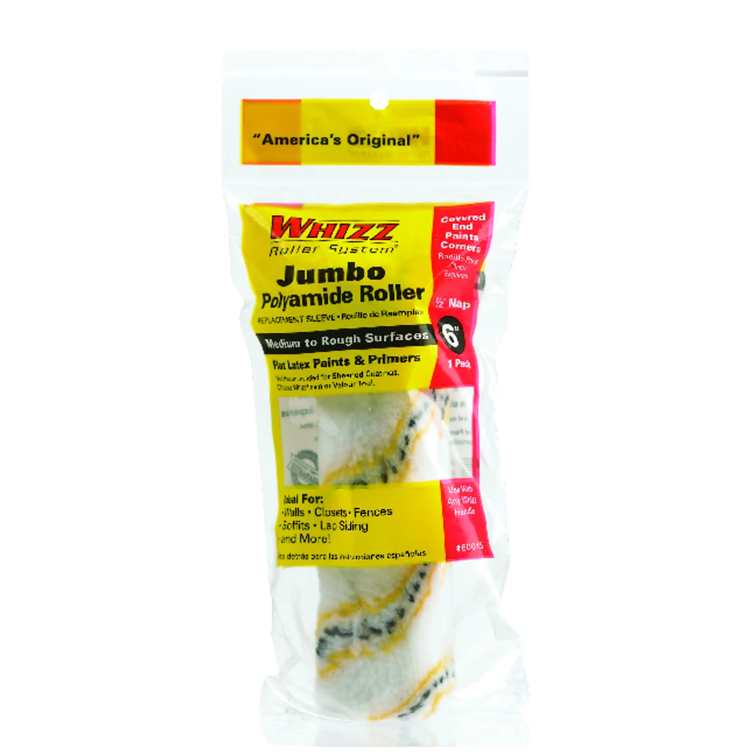 Whizz Polyamide Fabric 1/2 In. X 6 In. W Mini Paint Roller Cover For Semi Smooth To Semi Rough