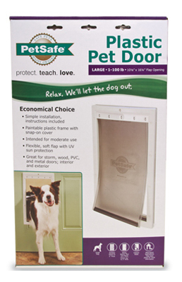 Large White Plastic Pet Door For Easy Pet Access