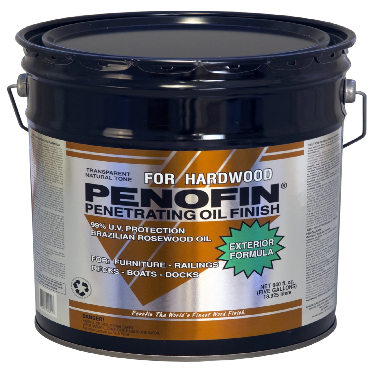 Transparent Hardwood Oil-based Penetrating Stain 5 Gallon For Outdoor Use
