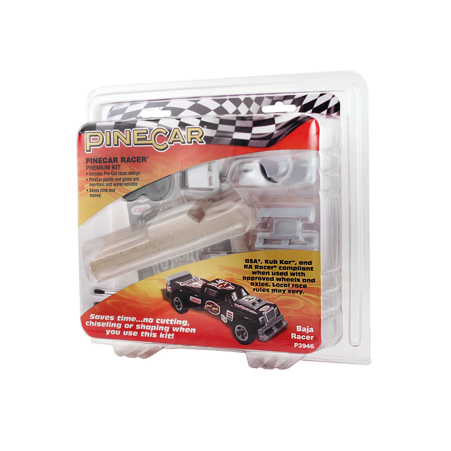 Baja Racer Premium Kit - 20 Piece Pine Wood Derby Racer Set