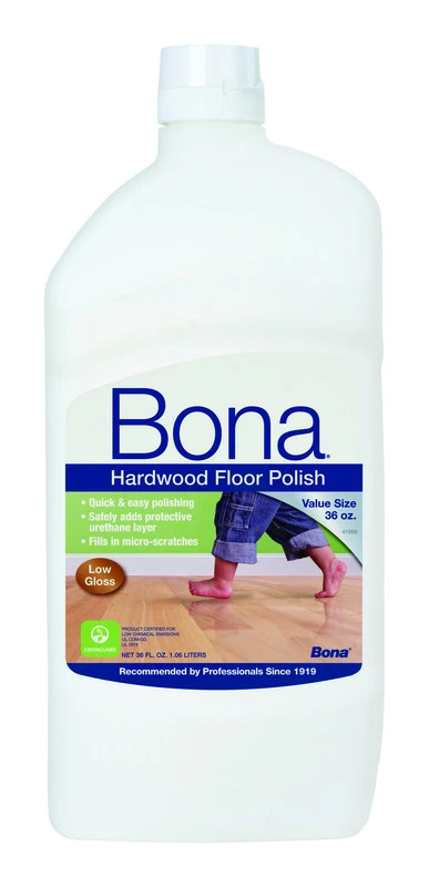 36 Oz. Low Gloss Hardwood Floor Polish - Quick Drying, Nontoxic, Greenguard Certified