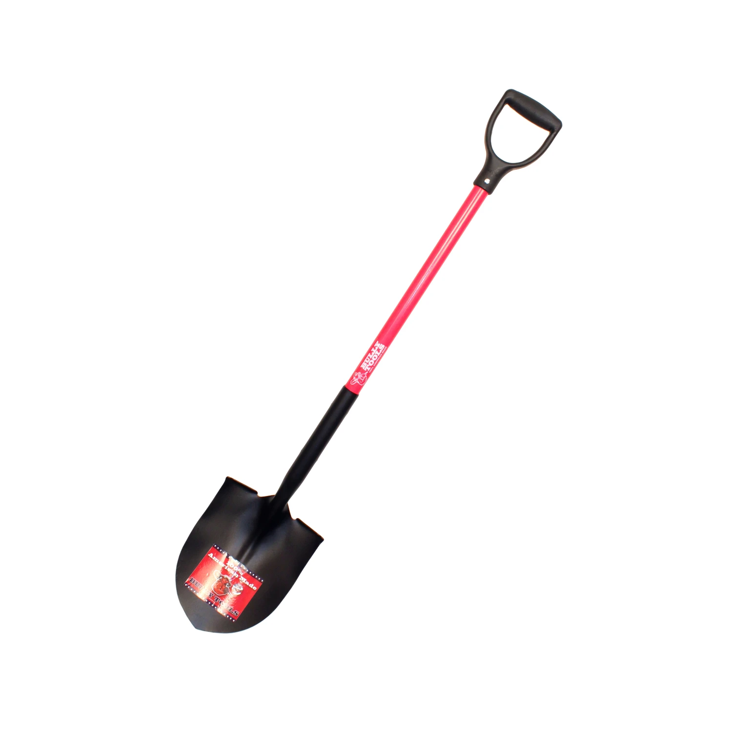 Round-point Shovel With Fiberglass D-grip Handle For Durable Digging