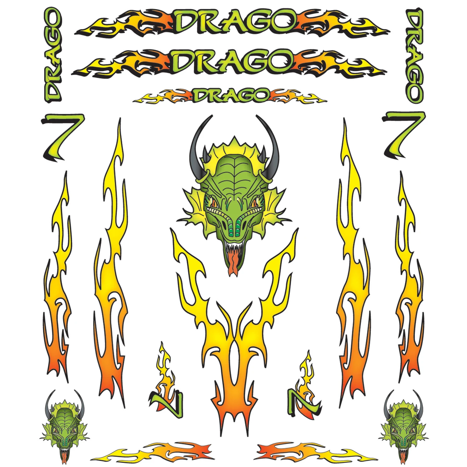 P4009 Drago Dry Transfer Decals For Custom Racer Design