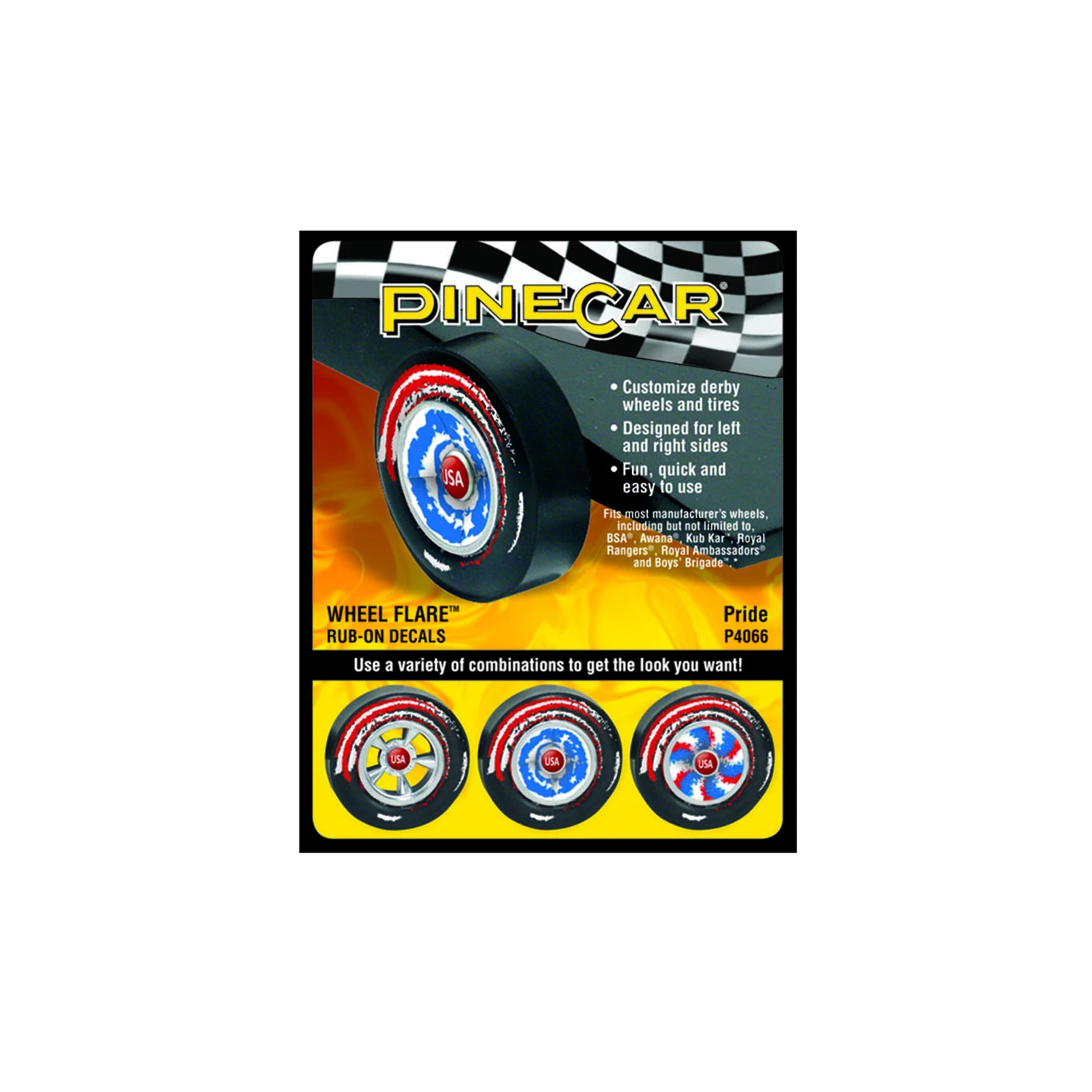 Wheel Flare Dry Transfer Decal Set For Customizing Wheels And Tires