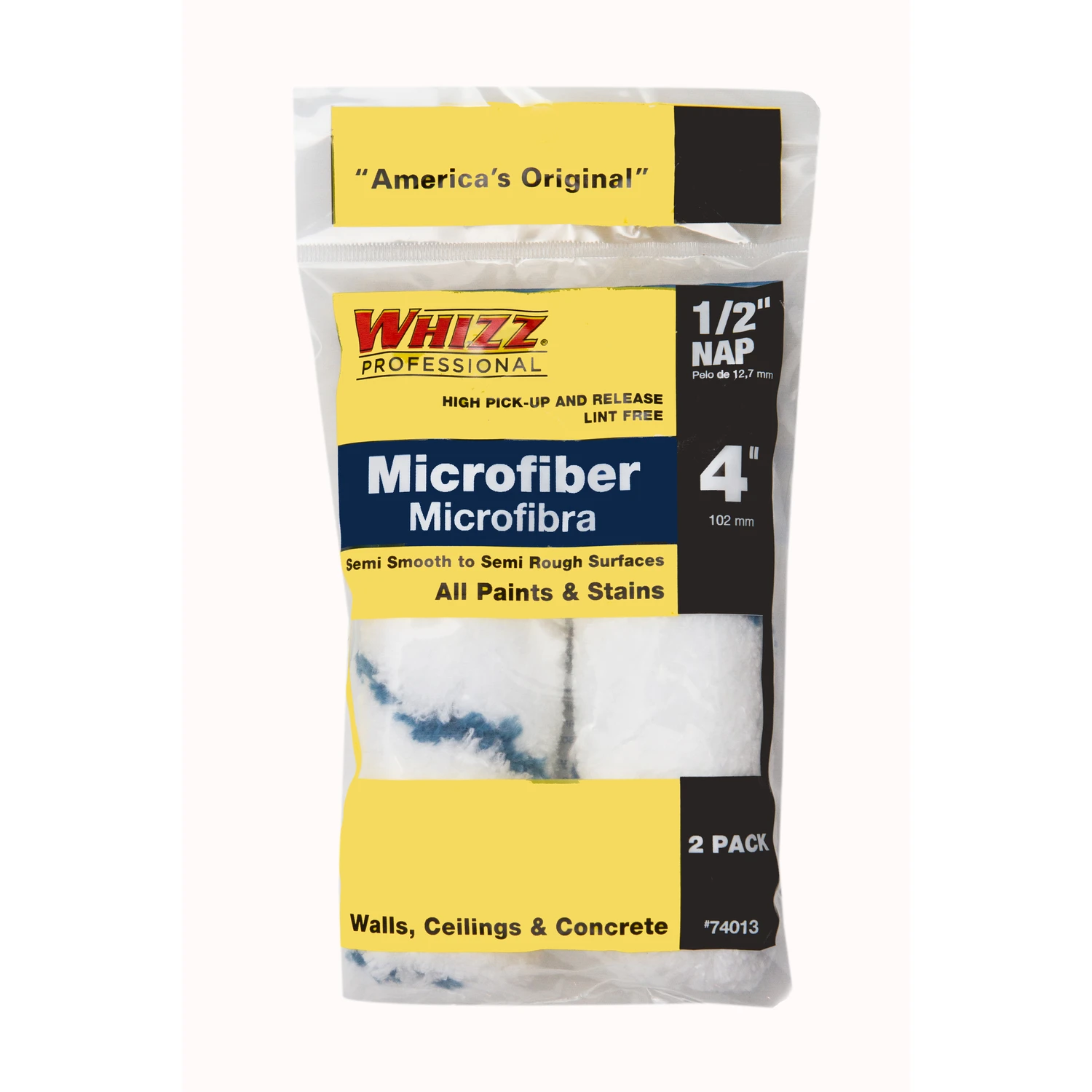 Whizz Microfiber 1/2 In. X 4 In. W Mini Paint Roller Cover 2 Pk