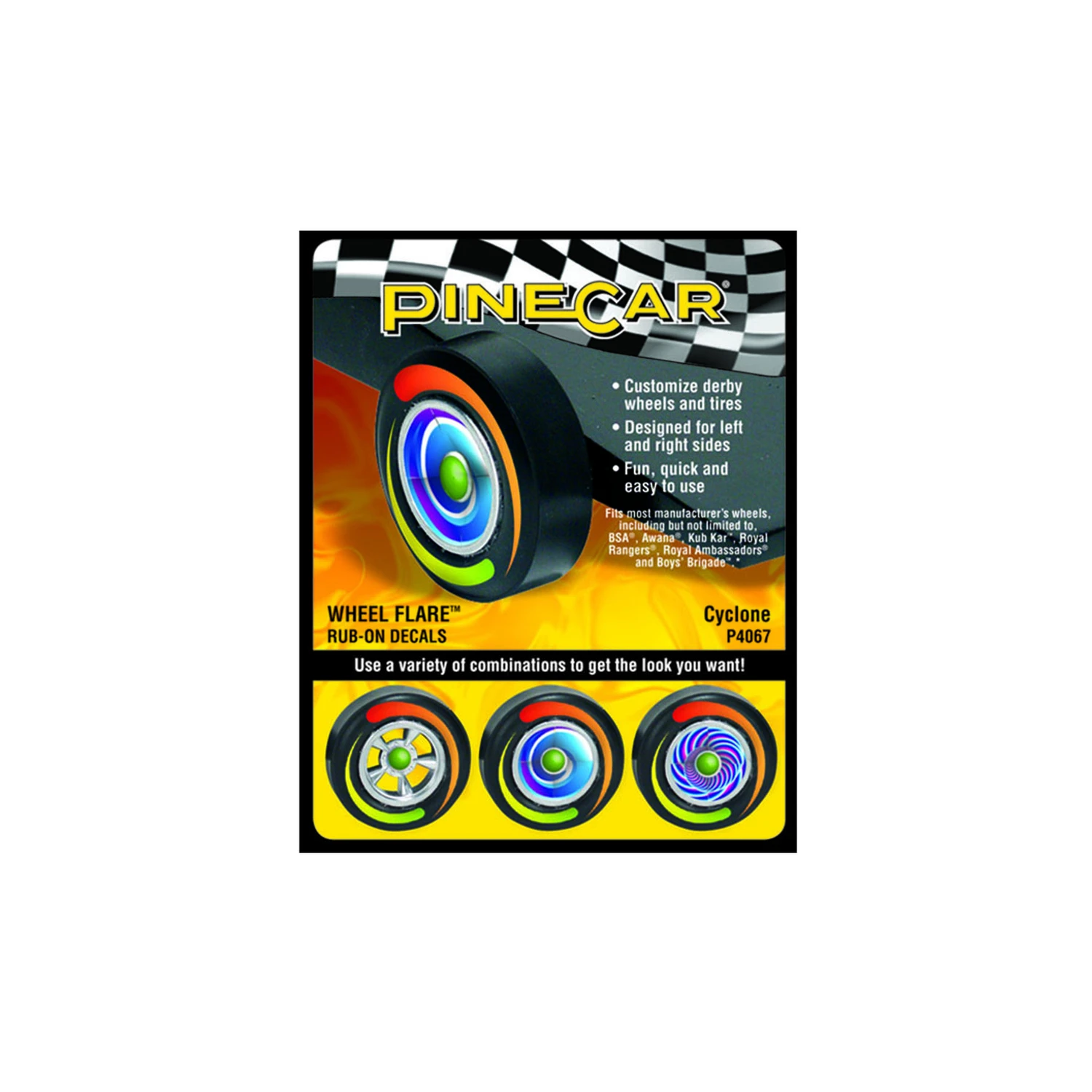 Dry Transfer Decal Wheel Flare Cyclone For Customizing Wheels And Tires