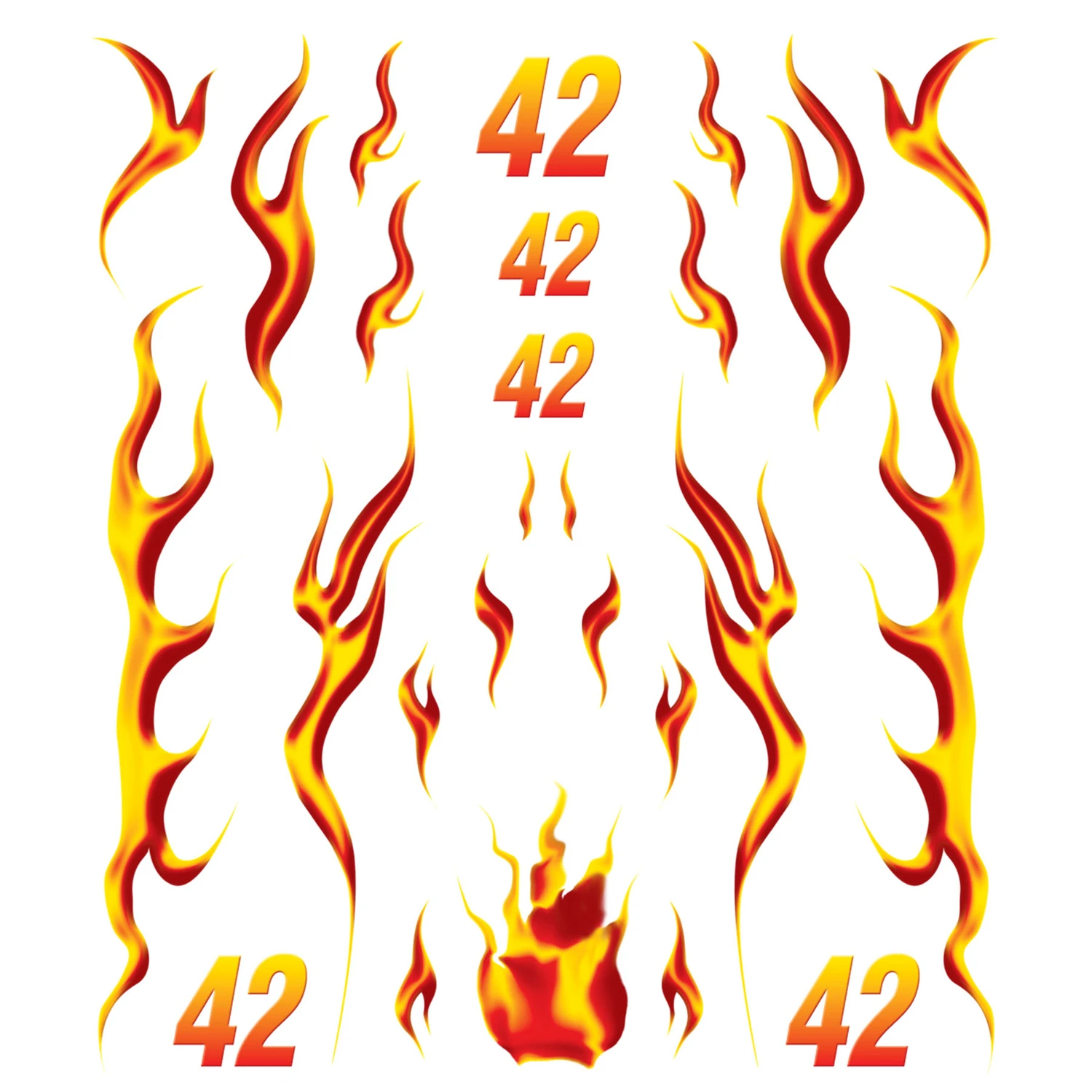 P4008 Blazin' Flames Dry Transfer Decal, 4 In W X 5 In L