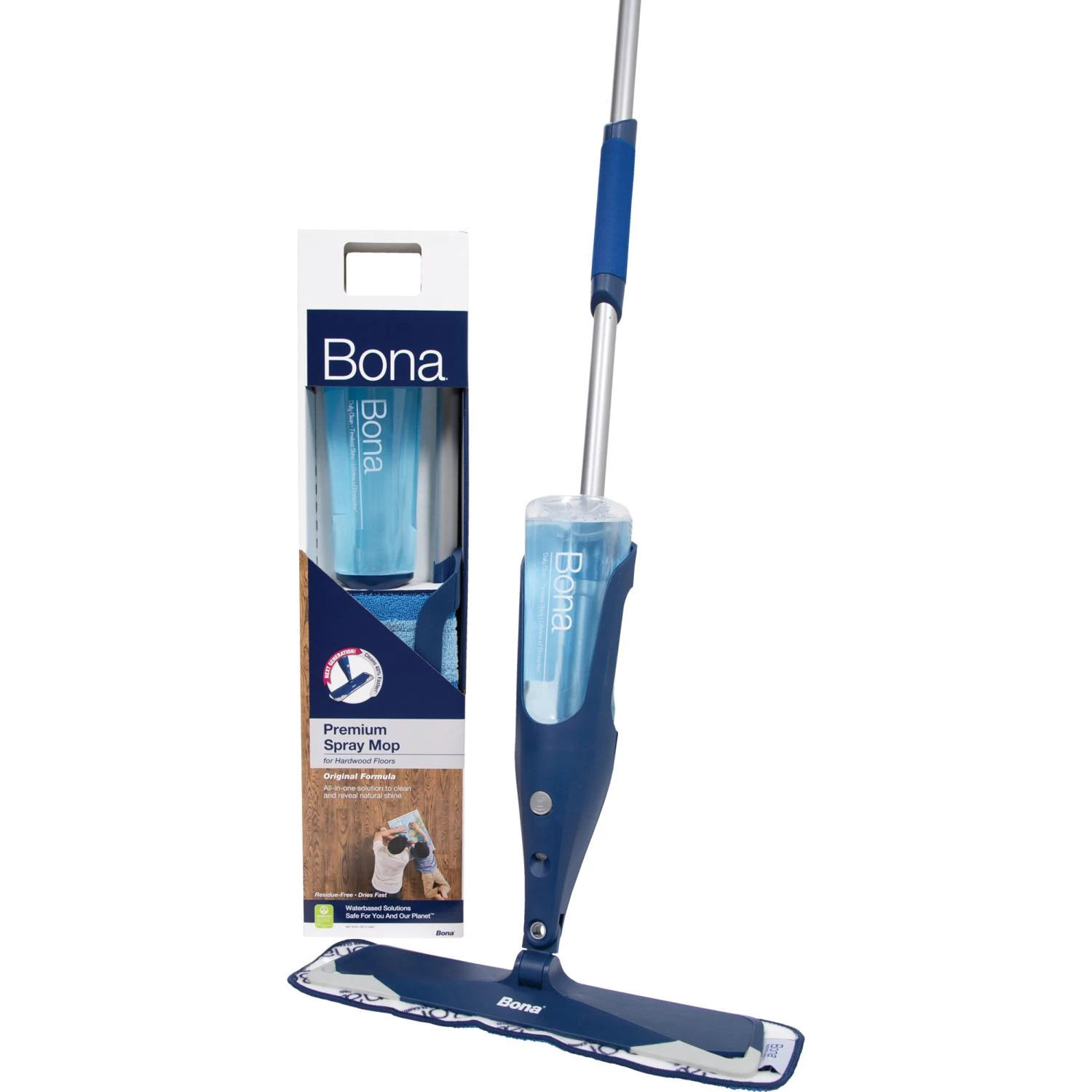 Hardwood Floor Spray Mop With Refillable Bottle And Microfiber Pad For Easy Cleaning