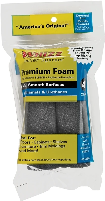 Mini Roller Cover Refill, Black Foam, 4-in., 2-pk.
