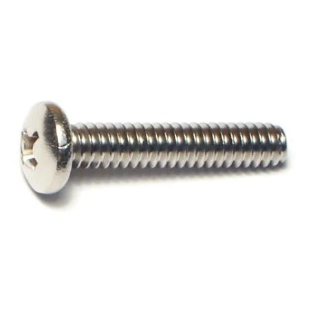 #10-24 X 1 Stainless Steel Phillips Pan Head Machine Screws - 18-8 Coarse Thread