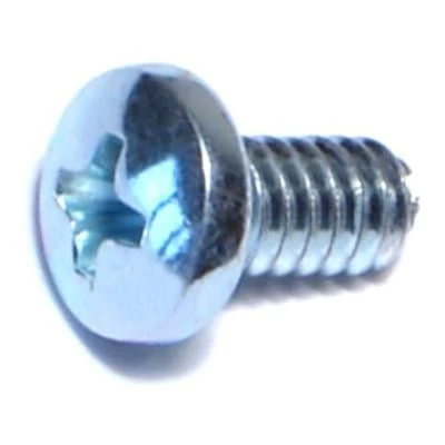 #10-24 X 3/8 Zinc Plated Steel Phillips Pan Head Machine Screws - 100 Count