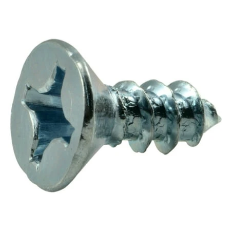 #10 X 1/2 Zinc Plated Steel Phillips Flat Head Wood Screws - 100 Count