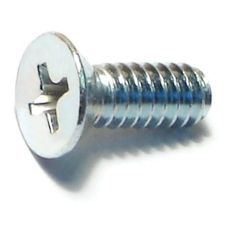 #10-24 X 1/2 Zinc Plated Steel Phillips Flat Head Machine Screws - 100 Count