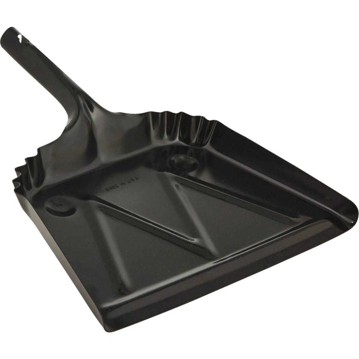 Heavy Duty Metal Dust Pan, Black Finish, 12 Inch Width