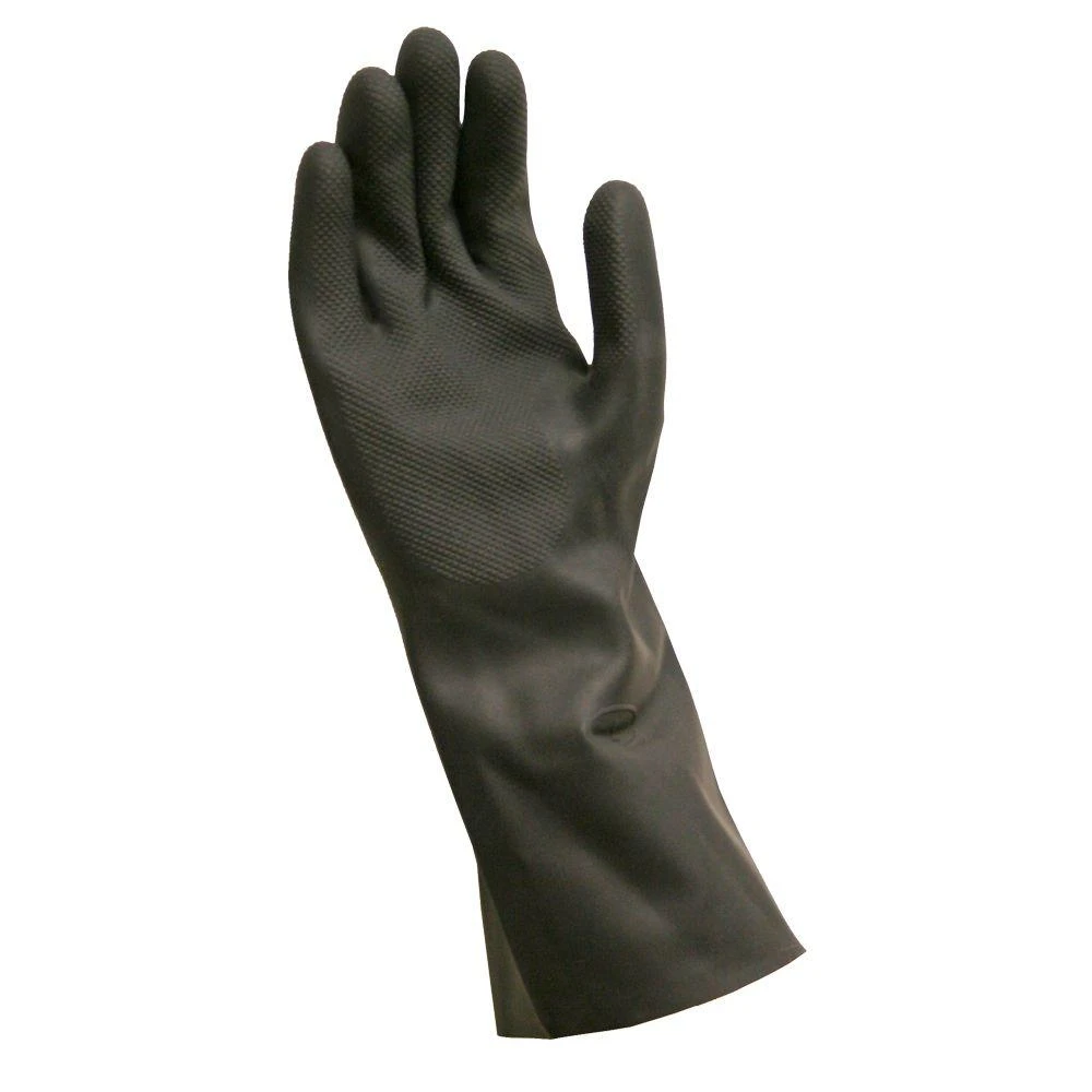 Neoprene Work Gloves With Long Cuff, Black Color, Men's Large Size