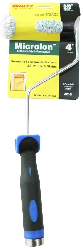 4" Microcover Roller With Handle, 3/8" Nap For Smooth Surfaces