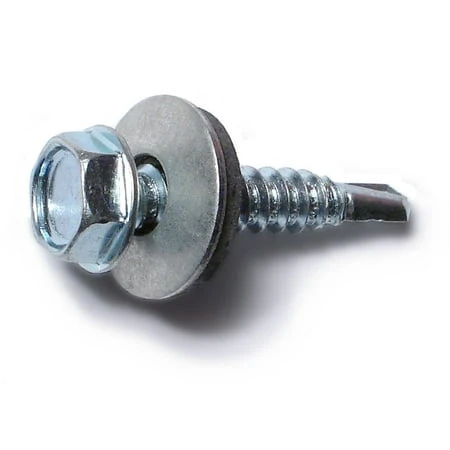 #10-16 X 1 Zinc Plated Steel Hex Bonded Self-drilling Screws - 100 Count
