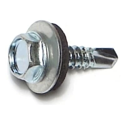 #10-16 X 3/4 Zinc Plated Steel Hex Bonded Self-drilling Screws - 128 Count