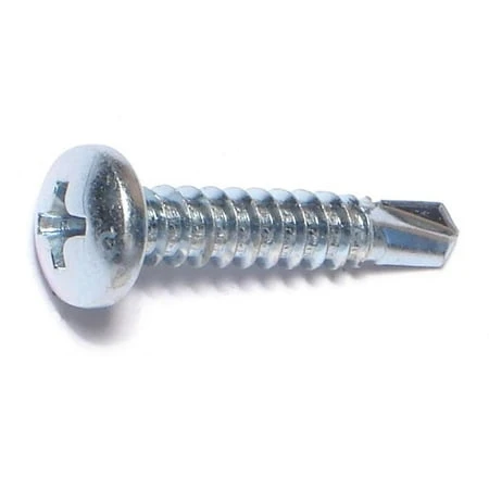 #10-16 X 1 Zinc Plated Steel Phillips Pan Head Self-drilling Screws - 10 Count