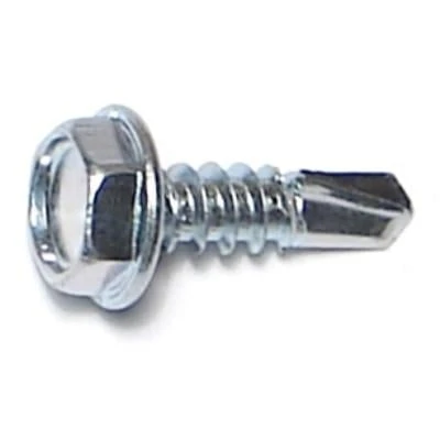 #10-16 X 5/8 Zinc Plated Steel Hex Washer Head Self-drilling Screws