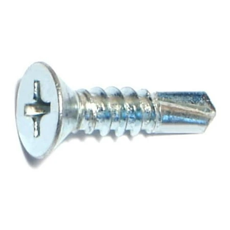 #10-16 X 3/4 Zinc Plated Steel Phillips Flat Head Self-drilling Screws