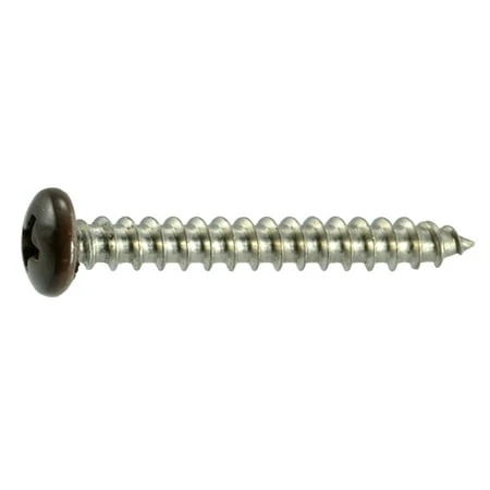 #10 X 1-1/2 Stainless Steel Brown Phillips Pan Head Sheet Metal Screws - 18-8