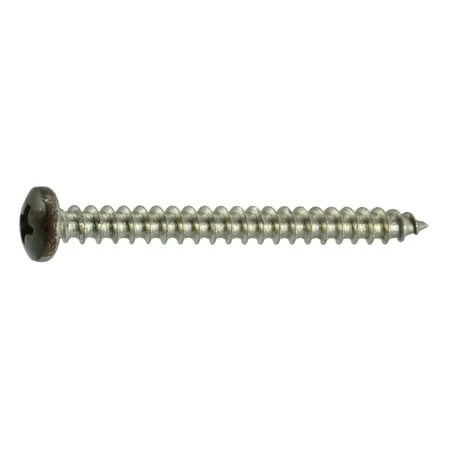 #10 X 2 Stainless Steel Brown Phillips Pan Head Sheet Metal Screws - 18-8 Grade