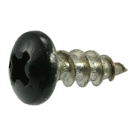 #10 X 1/2 Stainless Steel Black Phillips Pan Head Sheet Metal Screws - 18-8 Grade