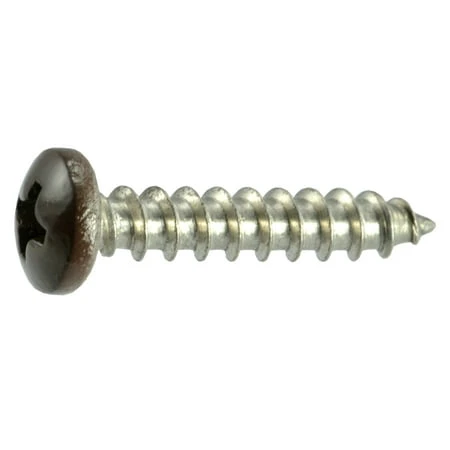 #10 X 1 Stainless Steel Brown Phillips Pan Head Sheet Metal Screws - 18-8 Grade