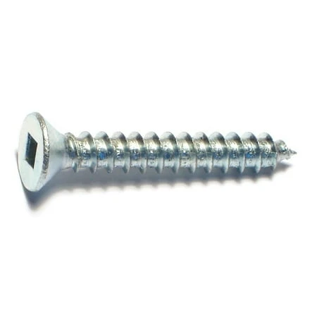 #12 X 1-1/2 Zinc Plated Steel Square Drive Flat Head Sheet Metal Screws