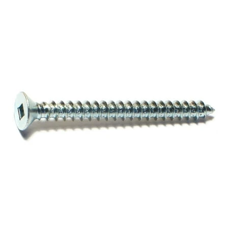 #10 X 2 Zinc Plated Steel Square Drive Flat Head Sheet Metal Screws - Smsfls-275