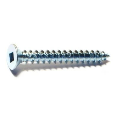 #10 X 1-1/2 Zinc Plated Steel Square Drive Flat Head Sheet Metal Screws